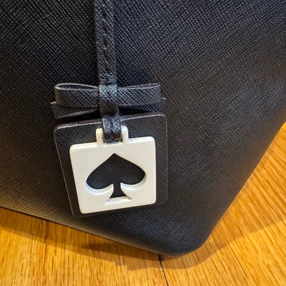 Kate Spade Black New York Tote Bag with Decorative Spade Charm - Picture 3 of 9